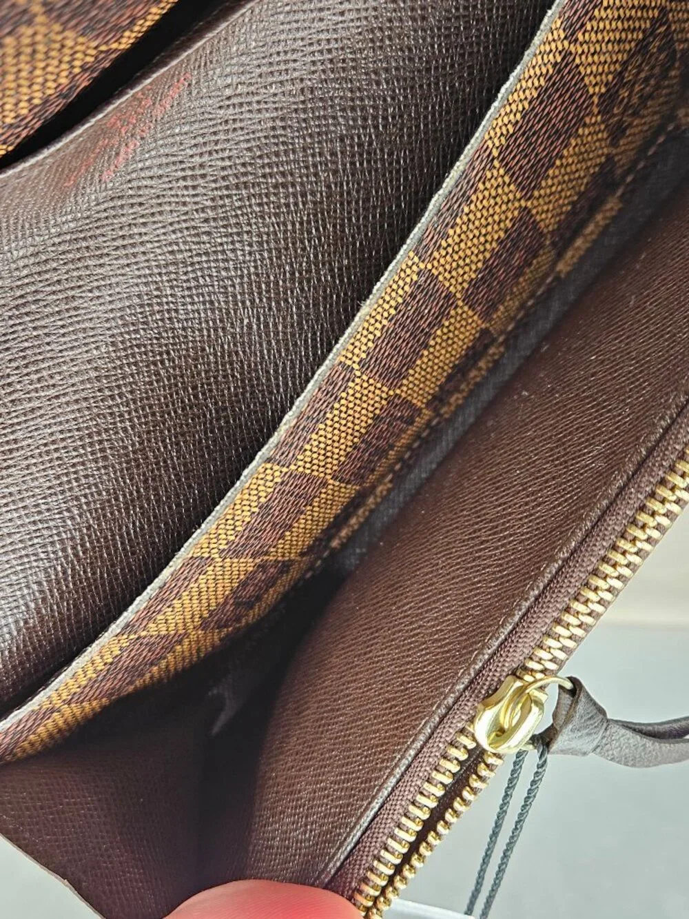 Louis Vuitton Damier Ebene Emilie Long Wallet Brown Interior